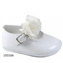 SPANISH HANDMADE WHITE CHRISTENING SHOES BY TINNY SHOES STYLE 15018
