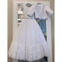 HANDMADE WHITE FIRST HOLY COMMUNION DRESS & JACKET BY TETER WARM STYLE W282