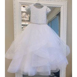 HANDMADE WHITE FIRST HOLY COMMUNION DRESS BY TETER WARM STYLE W212