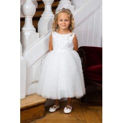Beautiful Handmade White Satin Dress With Pearl Detail Style Tiffany