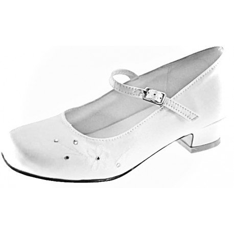 WHITE SATIN FIRST HOLY COMMUNION SHOES STYLE 5294