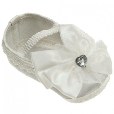 IVORY BABY GIRL CHRISTENING SHOES STYLE B91
