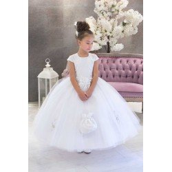 HANDMADE WHITE FIRST HOLY COMMUNION DRESS STYLE T-933