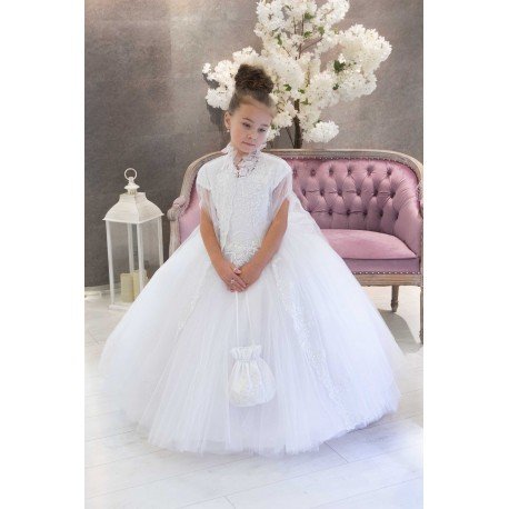 HANDMADE WHITE FIRST HOLY COMMUNION DRESS STYLE T-928