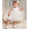 Ivory Christening/ Flower Girl/Special Occasions Tulle Dress with Sequinned Sash Cindy by Sevva