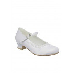 WHITE SATIN FIRST HOLY COMMUNION SHOES STYLE 5378
