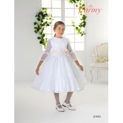 CARMY HANDMADE WHITE/PINK FIRST HOLY COMMUNION DRESS STYLE 2901