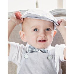 LIGHT GREY BABY BOYS CHRISTENING/SPECIAL OCCASIONS HAT STYLE FILIP CAP