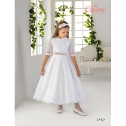 CARMY HANDMADE WHITE/PINK FIRST HOLY COMMUNION DRESS STYLE 2910