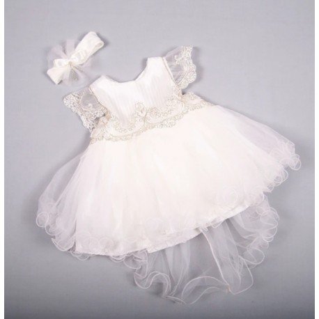 Beau Kid Baby Girls Ivory Christening Dress Style 123045