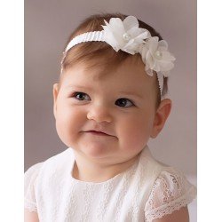 Ivory Baby Girl Christening Headband Style Michalina