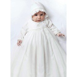 Sarah Louise Ivory Baby Girl Gown & Bonnet Style 001169EL