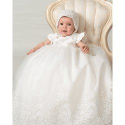 Sarah Louise Ivory Baby Girl Gown & Bonnet Style 001089