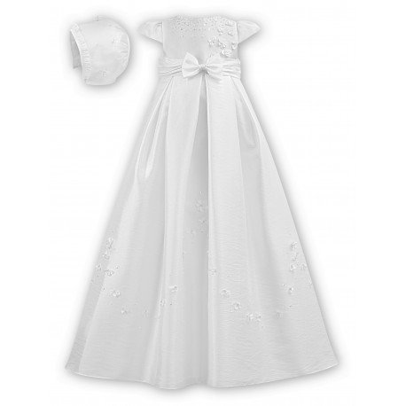 Sarah Louise White Baby Girl Gown & Bonnet Style 001052