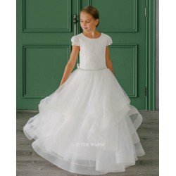 Teter Warm Ivory Handmade First Holy Communion Dress Style DS06