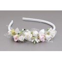 WHITE/PINK/GREEN FIRST HOLY COMMUNION HEADBAND STYLE OW-021