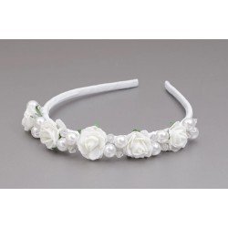 WHITE/GREEN FIRST HOLY COMMUNION HEADBAND STYLE OW-077