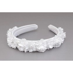 WHITE FIRST HOLY COMMUNION HEADBAND STYLE OW-050 BIS