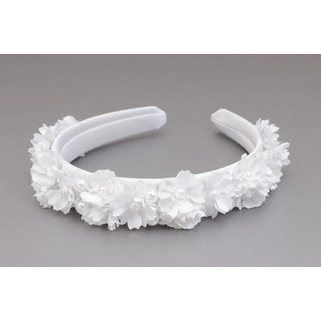 WHITE FIRST HOLY COMMUNION HEADBAND STYLE OW-050