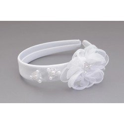 WHITE FIRST HOLY COMMUNION HEADBAND STYLE OW-001