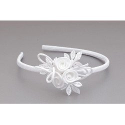 WHITE FIRST HOLY COMMUNION HEADBAND STYLE OW-010