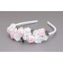WHITE/PINK/GREEN FIRST HOLY COMMUNION HEADBAND STYLE OW-030 BIS