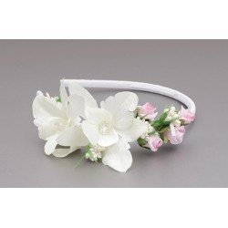 Ivory/White/Green/Pink First Holy Communion Headband Style OW-008