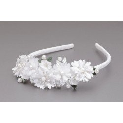 WHITE/GREEN FIRST HOLY COMMUNION HEADBAND STYLE OW-035