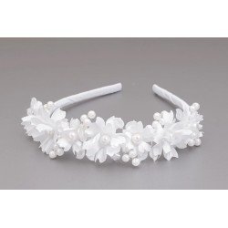 WHITE FIRST HOLY COMMUNION HEADBAND STYLE OW-086