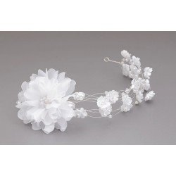 White First Holy Communion Headband Style OW-088
