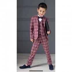 RED CHECKERED FIRST HOLY COMMUNION/SPECIAL OCCASION JACKET STYLE JUSTIN