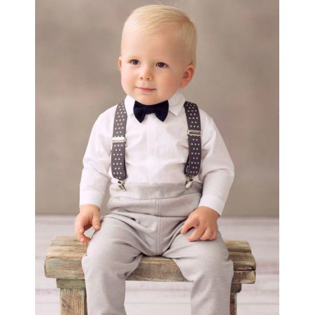White/Grey Baby Boy Christening Outfit Style ROMEO