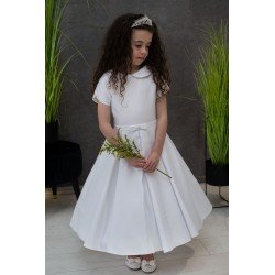 White Handmade Ballerina Length First Holy Communion Dress Style MORENA SHORT