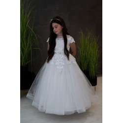 Handmade White First Holy Communion Dress Style LEANDRA