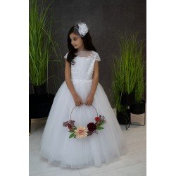 White Handmade First Holy Communion Dress Style SIBILLA