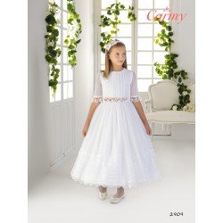 HANDMADE CARMY UNUSUAL WHITE/PINK FIRST HOLY COMMUNION DRESS STYLE 2909