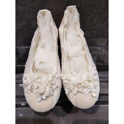 HANDMADE IVORY FIRST HOLY COMMUNION SPANISH SHOES STYLE 500809