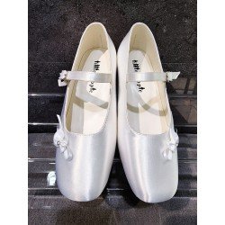 White Satin First Holy Communion Shoes Style 4872