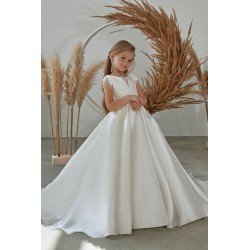 White First Holy Communion Dress Style FM075