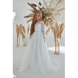 White First Holy Communion Dress Style FM066