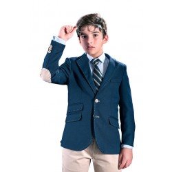 Navy/Beige First Holy Communion/Special Occasion Jacket with Beige Patches Style 10-04020