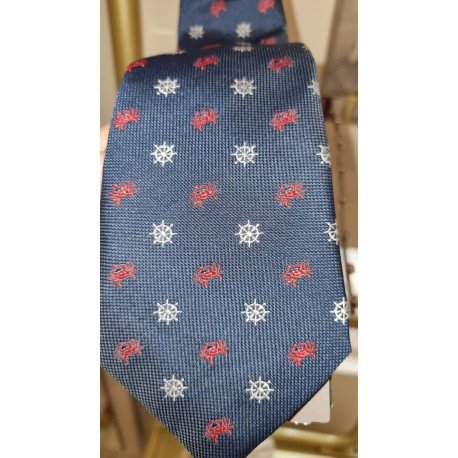 ONE VARONES BOYS NAVY FIRST HOLY COMMUNION/SPECIAL OCCASION BOYS TIE WITH MARINE MOTIF STYLE 10-08023 166