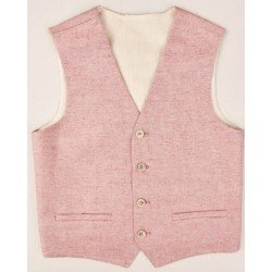 One Varones Light Red First Holy Communion/Special Occasion Waistcoat Style 10-10018 49