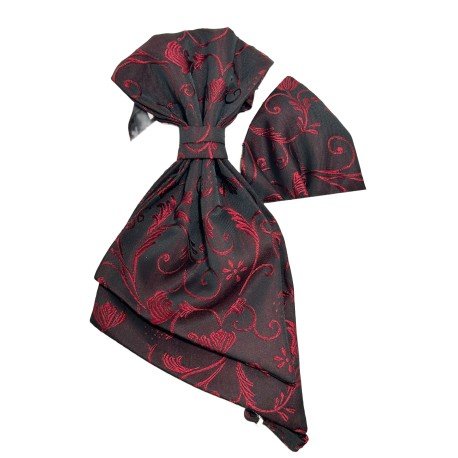 Elegant First Holy Communion/Special Occasion Burgundy Cravat for Boys with Handkerchief Style C08