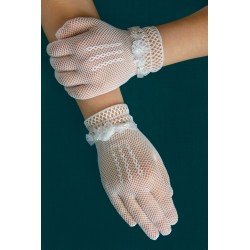 White First Holy Communion Gloves Style CB2808