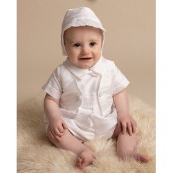 Baby Boy White Christening Romper Style ARLO