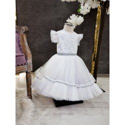 Handmade White Flower Girl Dress Style ALFREDA