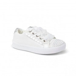 White Leather First Holy Communion Runners Style CERRI