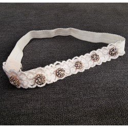 Handmade Christening Ivory/Pink Headband by Teter Warm Style HEADBAND 133
