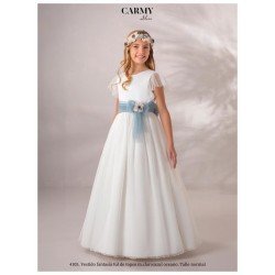 Carmy Ivory/Blue First Holy Communion Dress Style 4105